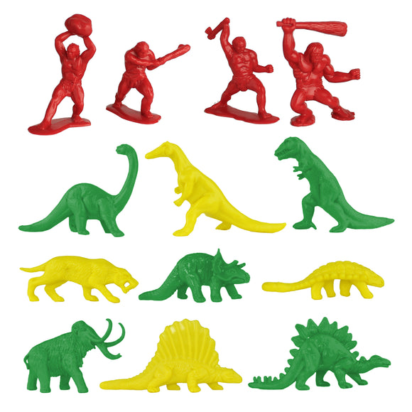 Tim Mee Toy Prehistoric Cavemen and Dinosaurs Primary Colors Figures Close Up
