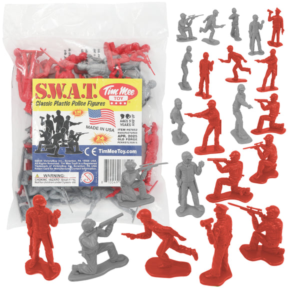 Tim Mee Toy SWAT Police Figures Gray & Red Main Image