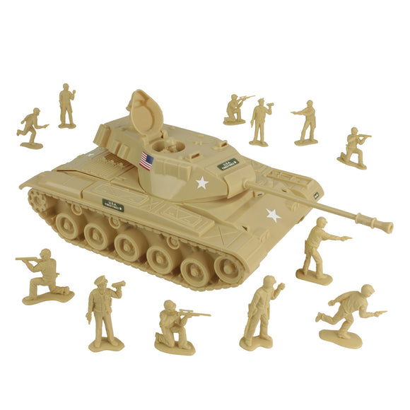 Tim Mee Toy Walker Bulldog TANK Playset- Tan 13pc - USA Made – BMC