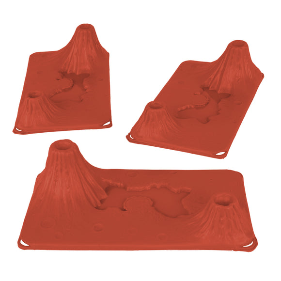 Tim Mee Toy Volcanic Geyser Terrain 3pc Red-Rust Accessory Vignette 