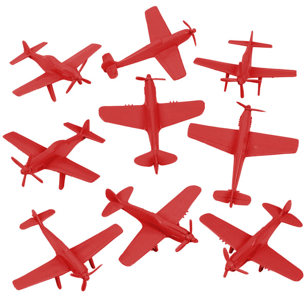TimMee WW2 Fighter Ace Planes red 9pc Plastic Army Men Airplanes
