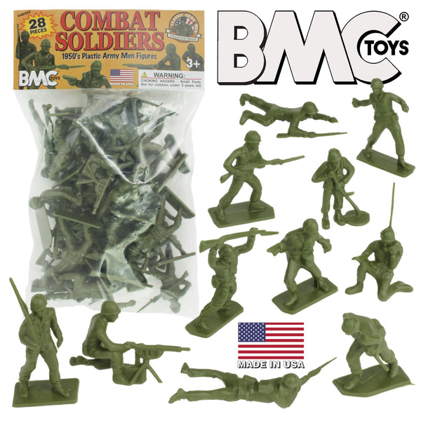 BMC Classic Green PLASTIC ARMY Men 28pc WW2 Soldier Figures US