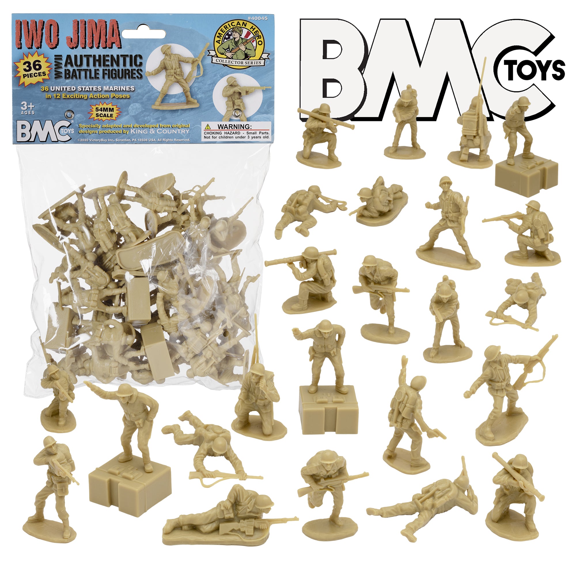 BMC WW2 Iwo Jima US Marines Plastic Army Men American Soldier