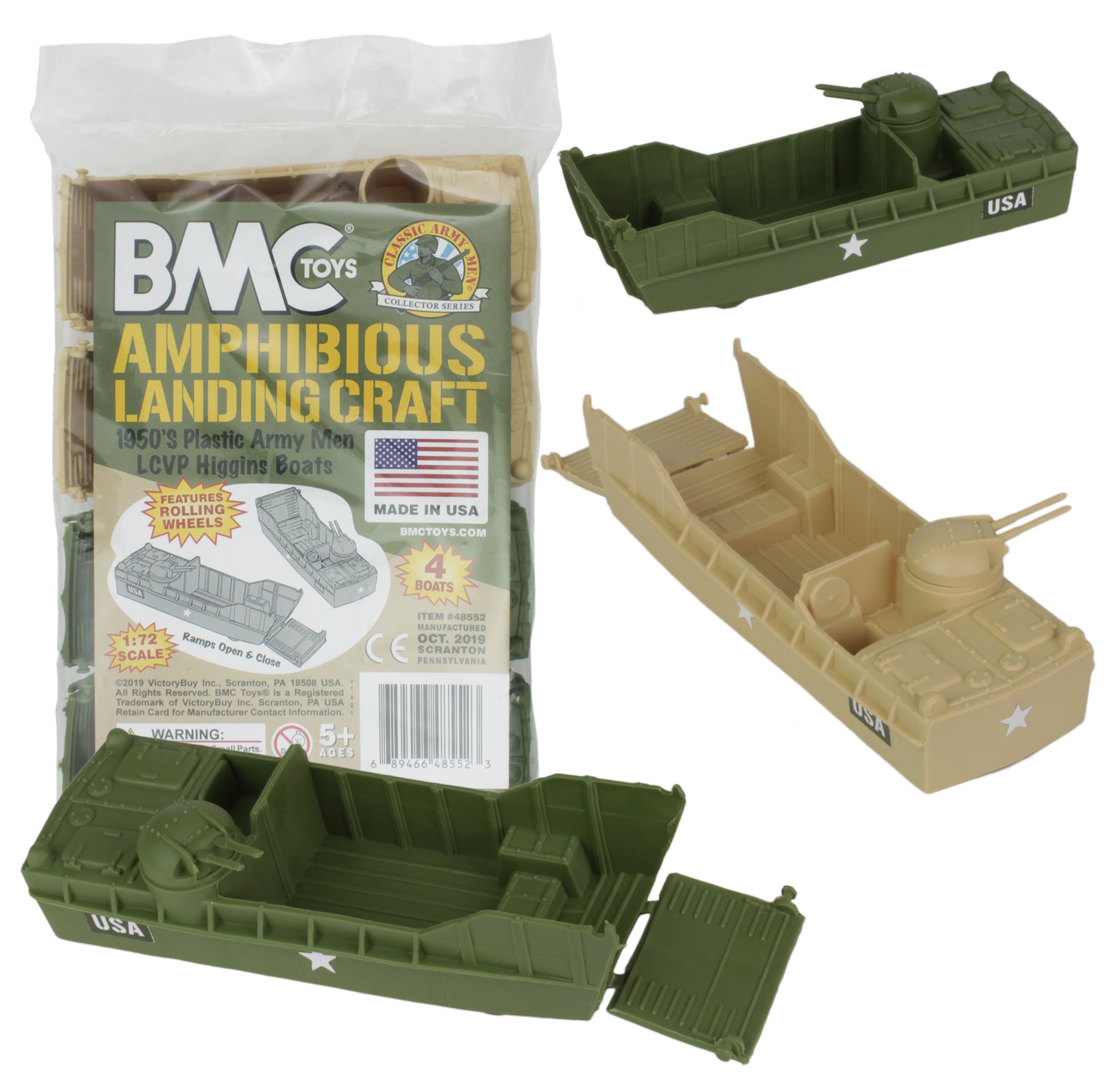 BMC Classic Marx Landing Craft Tan OD Green Plastic Army Men