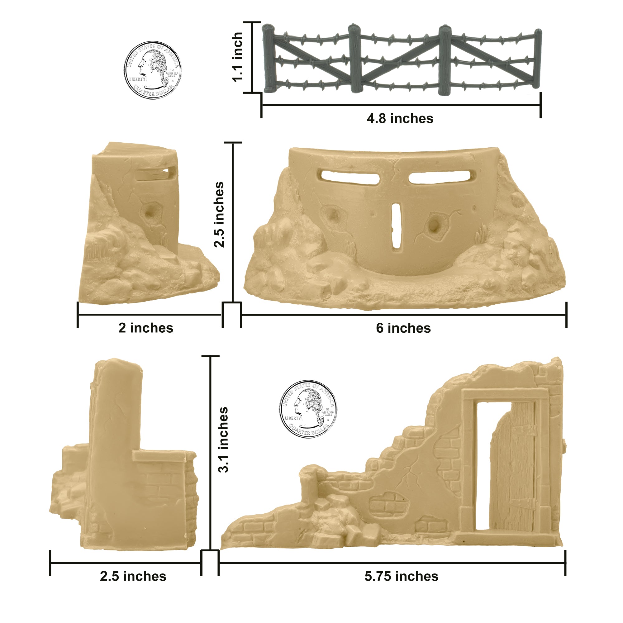 BMC Classic Marx Battleground Tan Plastic Army Men Playset