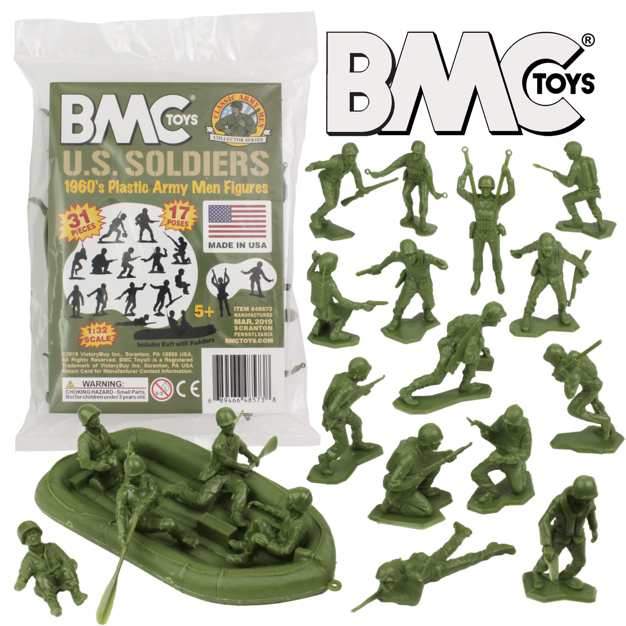 BMC Marx Plastic Army Men US Soldiers Green WW2 Figures Made in USA – BMC  Toys