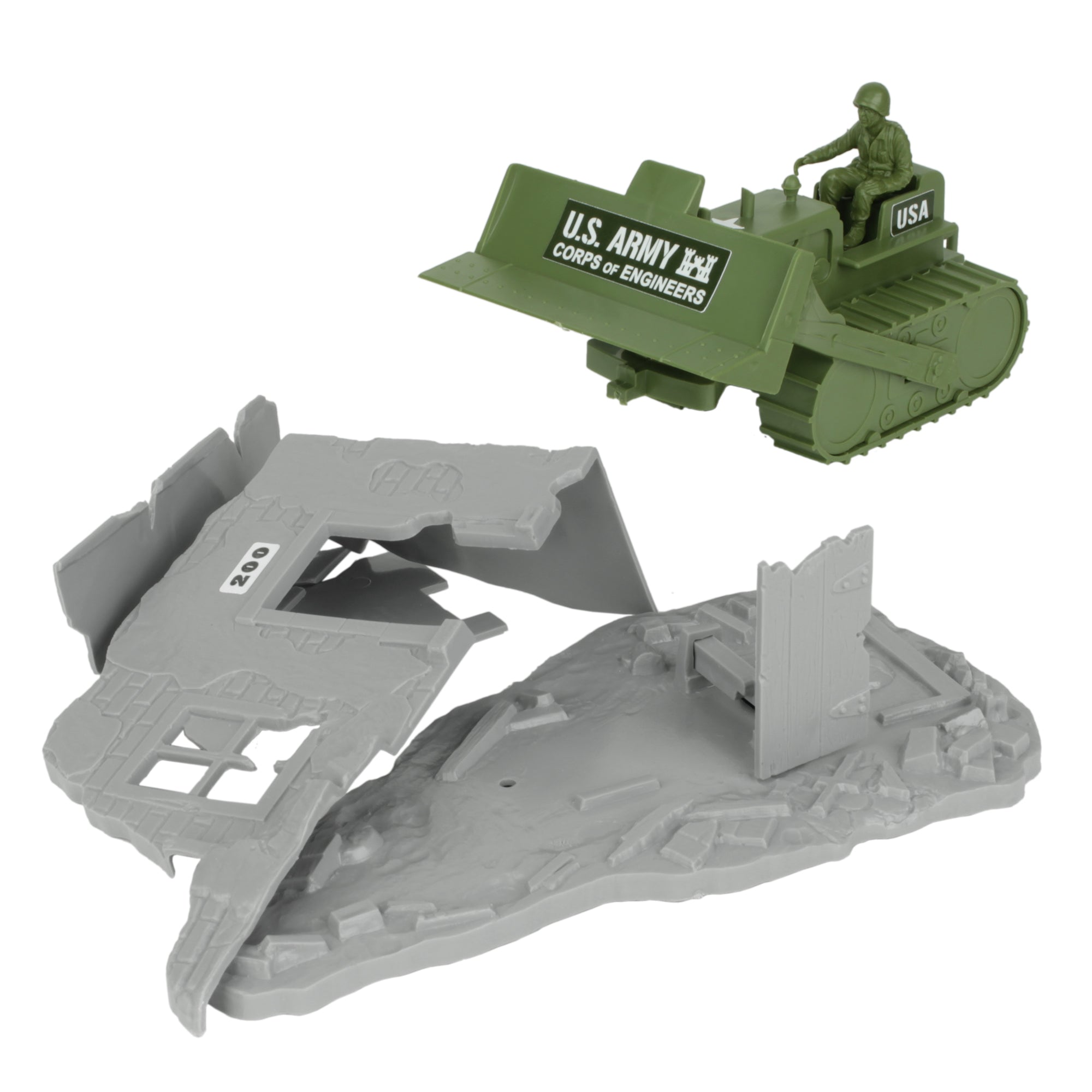BMC Classic Plastic Army Men Corps of Engineers Bulldozer