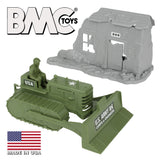 BMC Toys Classic WW2 Bulldozer Building OD Green Main Logo