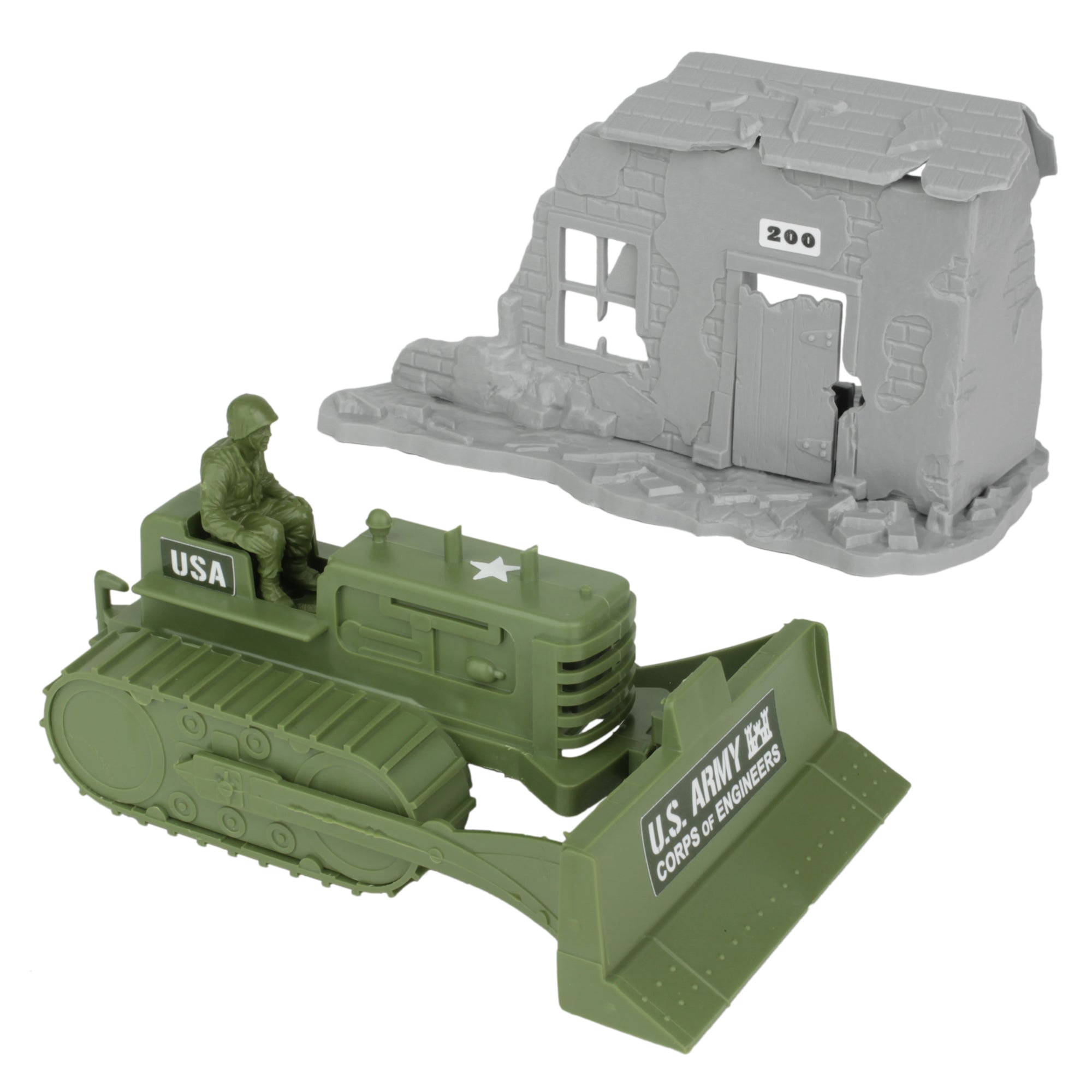 BMC Classic Plastic Army Men Corps of Engineers Bulldozer