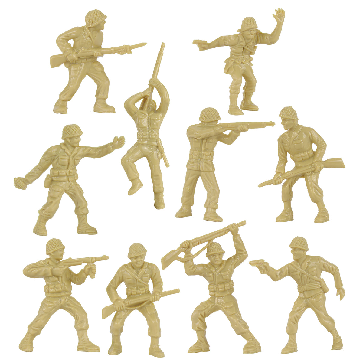 BMC Classic Green PLASTIC ARMY MEN - 40pc WW2 Soldier Figures USA Made ...