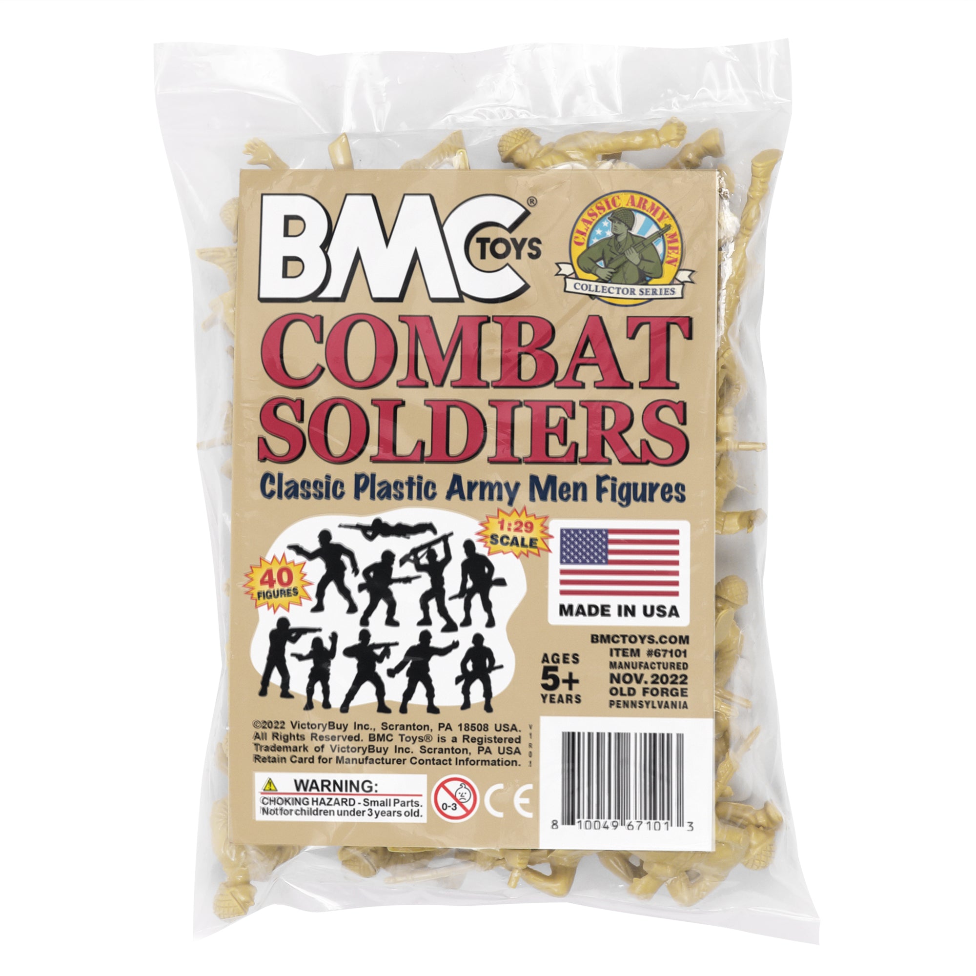 BMC Classic Green PLASTIC ARMY Men - 40pc WW2 Soldier Figures USA