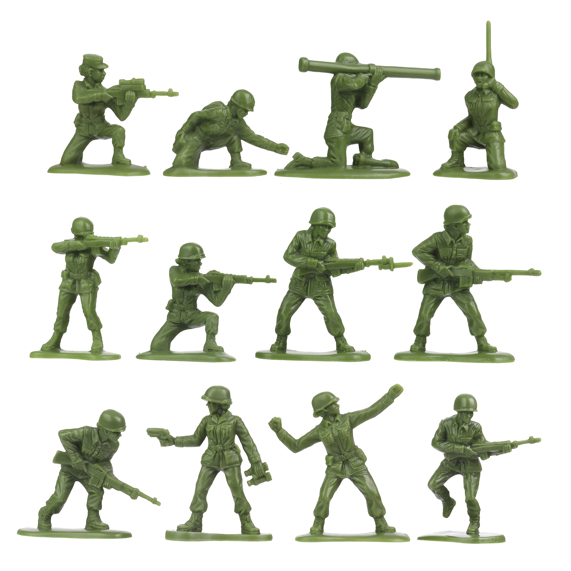 BMC PLASTIC ARMY WOMEN - OD Green 36pc Female Soldier Figures