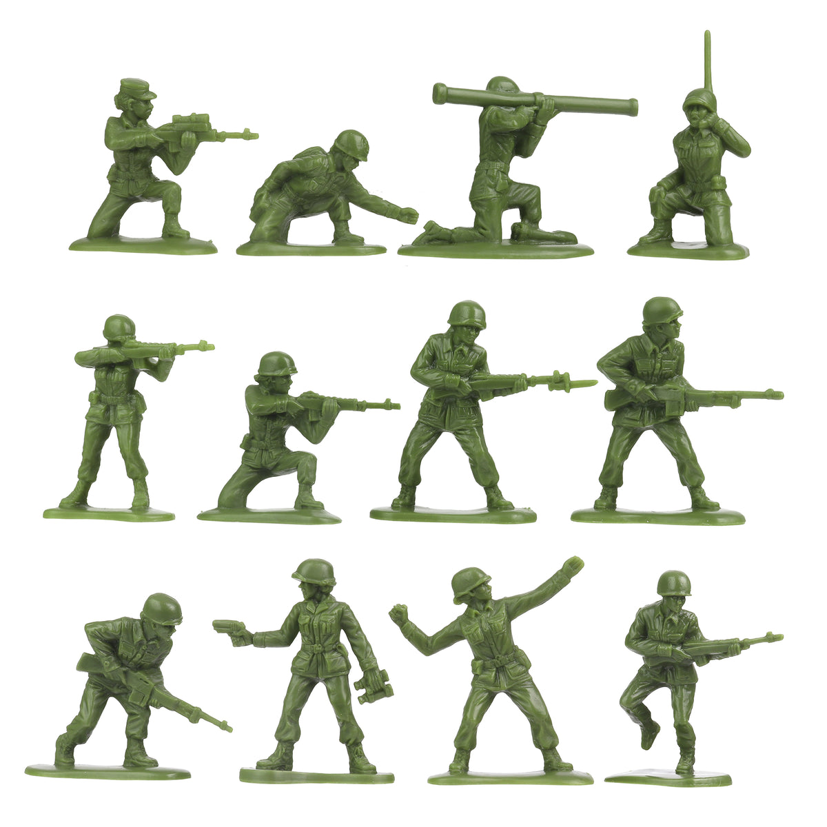 BMC BUCKET of PLASTIC ARMY PEOPLE 100pc Toy Soldier Playset Made in USA ...