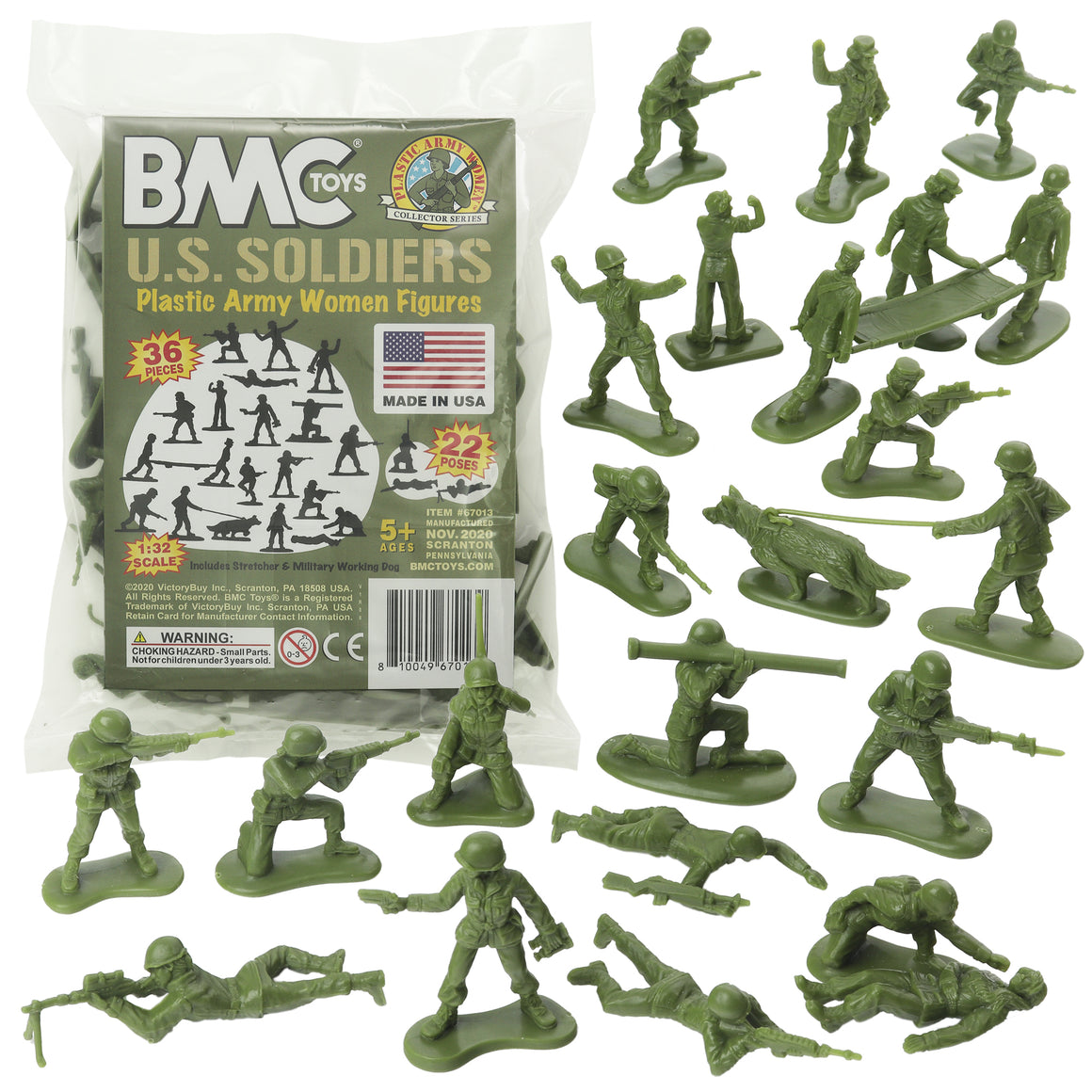 BMC Classic Marx Russian Plastic Army Men - 36pc WW2 Soldier Figures ...