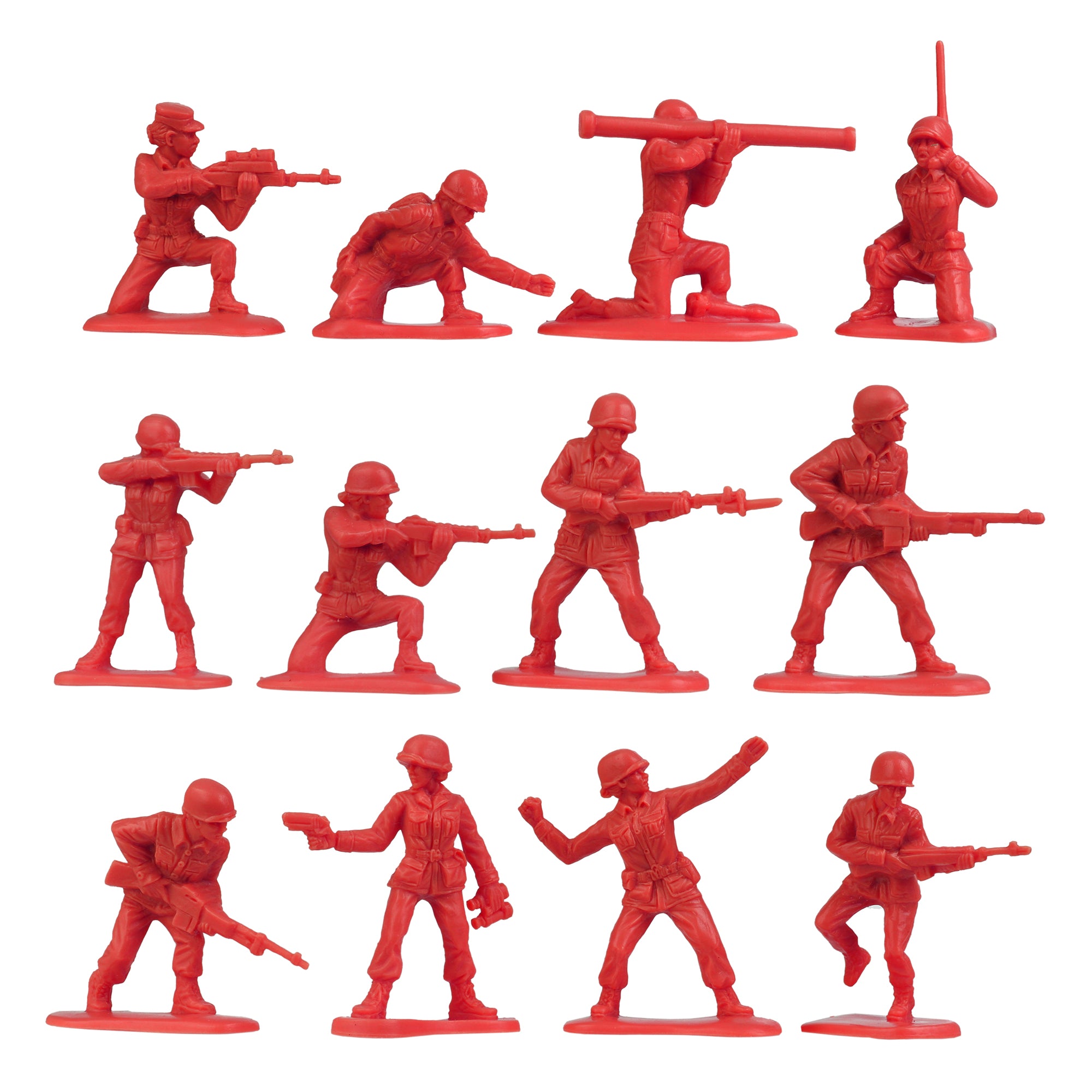 BMC PLASTIC ARMY WOMEN Red 36pc Female Soldier Figures Made in USA
