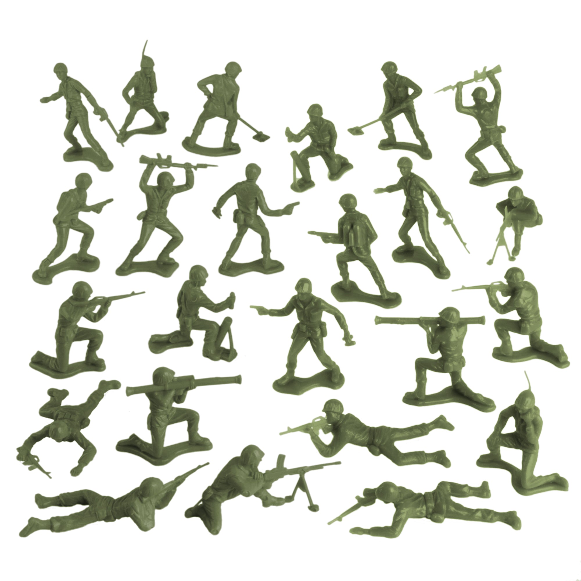 TimMee PLASTIC ARMY Men OD Green 48pc Toy Soldier Figures Made in