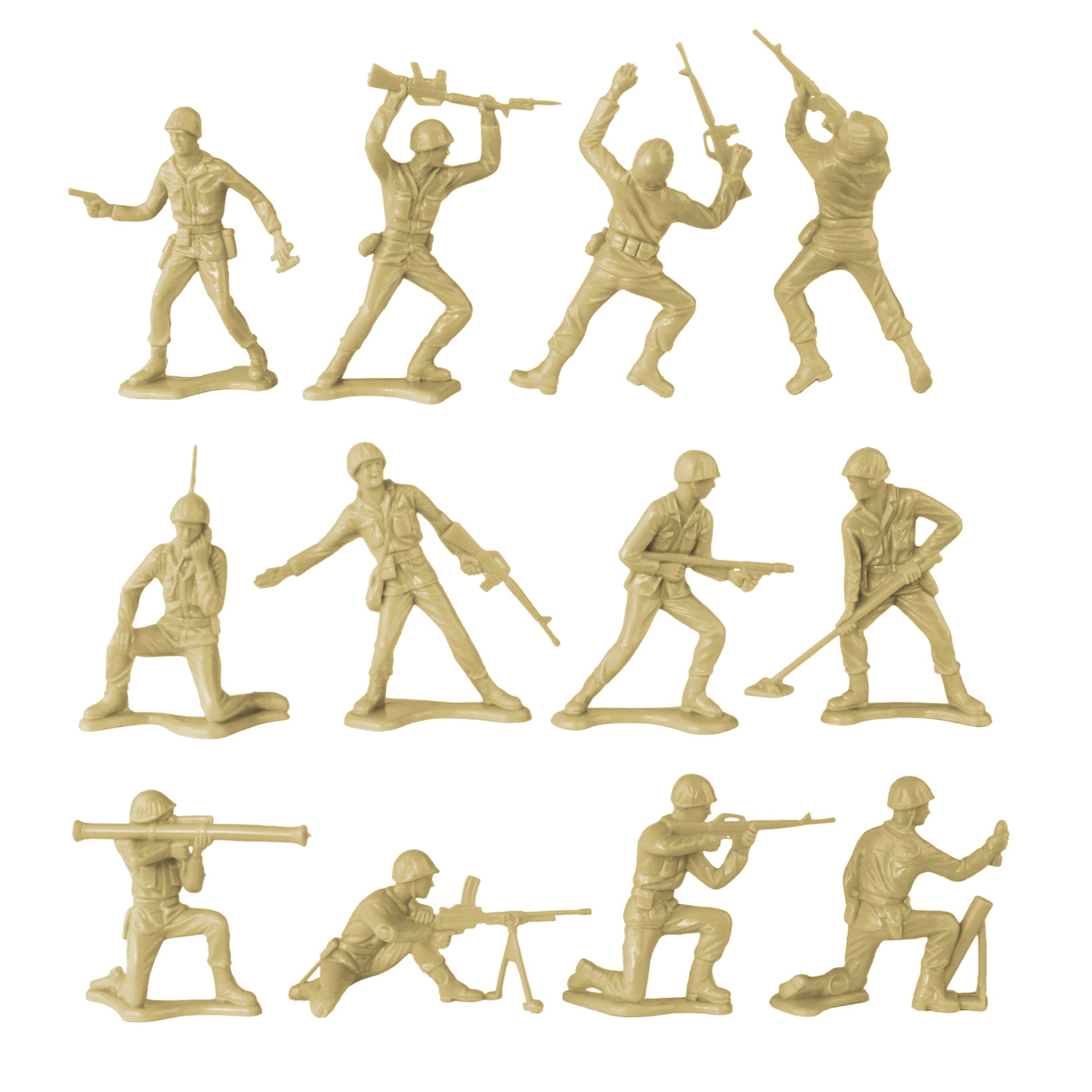 TimMee PLASTIC ARMY MEN OD Green Tan 100pc Toy Soldier Figures US Made –  BMC Toys