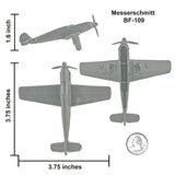 Tim Mee Toy WW2 Fighter Planes Gray Messerschmitt BF-109 Scale