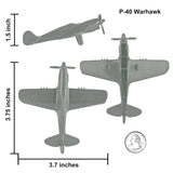 Tim Mee Toy WW2 Fighter Planes Gray P-40 Warhawk Scale