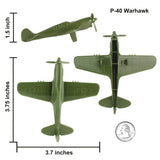 Tim Mee Toy WW2 Fighter Planes OD Green P-40 Warhawk Scale