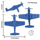 Tim Mee Toy WW2 Fighter Planes Blue P-51 Mustang Scale