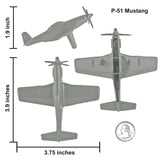Tim Mee Toy WW2 Fighter Planes Gray P-51 Mustang Scale