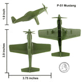 Tim Mee Toy WW2 Fighter Planes OD Green P-51 Mustang Scale